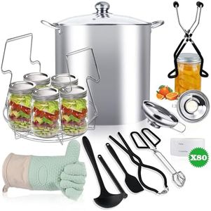 Canning Pot-Canning Supplies Starter kit, Stainless Steel Canning Tool Kit，10-Piece Water Bath canner with Rack for Canning.