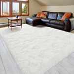 Pacapet Fluffy Area Rugs, Cream Shag Rug for Girls Bedroom, Plush Furry Rugs for Living Room, Fuzzy Carpet for Kid's Room, Nursery, Home Decor, 5 x 8 Feet