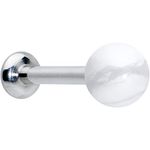 Body Candy Womens 16G Steel White Howlite 4mm Ball End Labret Monroe Lip Ring Tragus Cartilage Stud 5/16"