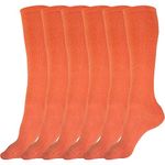 juDanzy 3 Pairs of Boys, Girls and Adult Solid Knee High Uniform Socks for School, Soccer, Football, AFO etc., Orange, 2-4 Years