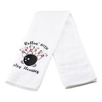 PWHAOO Rollin with My Homies Hand Towel Bowling Decor Bowling League Hand Towel Bowling Lover Gift (Rollin' with My Homies Towel)