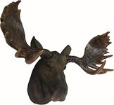 Ebros Gift Rustic Wildlife The Baron North American Bull Moose Elk Deer Taxidermy Impressive Wall Mounted Decor Plaque Sculpture 24" Wide Western Farmhouse Cabin Lodge Accent