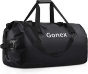 Gonex 60L Extra Large Waterproof Duffle Travel Dry Duffel Bag Heavy Duty Bag with Durable Straps & Handles for Kayaking Paddleboarding Boating Rafting Fishing Black