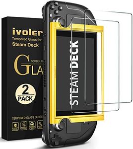 [2 Pack] iVoler Tempered Glass Screen Protector Designed for Steam Deck 7''2022 / Steam Deck OLED 7.4 '' 2023 with [Alignment Frame]Transparent HD Clear[Updated Version]Screen Protector for Steam Deck