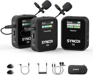 SYNCO G2(A2) Wireless Lavalier Microphone for iPhone/Android/Tablet/Camera/DSLR, with Noise Cancellation Dual TX & RX System 200m Range for Video Recording Vlogging YouTube Streaming