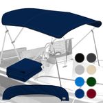 KNOX Universal 3 Bow Bimini Top Replacement Canvas, Bimini Top Canvas Only with Zip-On Storage Boot, 900D Marine Grade, Waterproof, Fadeproof Sun Shade Boat Canopy, No Frame, 54-60" W, Navy Blue