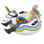 GoFloats Winter Snow Tube - Unicorn - The Ultimate Sled & Toboggan,White