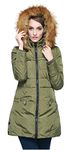 Orolay Women's Down Jacket with Faux Fur Trim Hood Green, X-Small