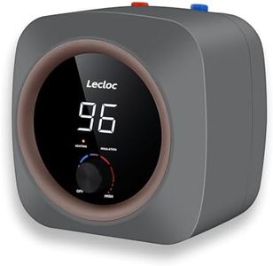 2.5 Gallon Under Sink Hot Water Heater 304 Stainless Steel Mini Tank, Large LED Temp. Display and Knob, Overheat Cut-Out with Auto Reset, IPX4, Instant Water Heater Electric 120V Plug-In, Modern Gray