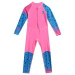 Kids Rash Guard Girl Boy Swimsuit Long Sleeve Diving Suit Swimwear One Piece Full Body Surfing Wetsuit UV Protection UPF 50+ Bathing Swimming Costume for Water Sports Pink 2-3 Years