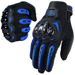 Motorcycle Gloves for Men and Women Full Finger Touchscreen Mountain Dirt Bike Gloves for Powersports BMX ATV MTB Driving Motocross Cycling Gloves(L, Blue)