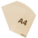 WISYOK 10pcs A4 Plywood Sheets, 300x210*2mm Basswood Sheet, Unfinished Plywood Board for Crafts, DIY, Wood Engraving, Laser Projects, Model Making, Decoration, Paintings