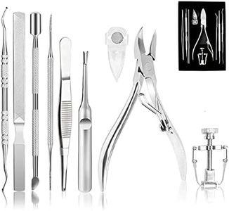 Ingrown Toenail Tool Kit (9PCS), Professional Toe Nail Clipper Set for Ingrown & Thick Nail, Stainless Steel Ingrown Toenail Kit, Surgery Grade Manicure Pedicure Tool By Dualeco