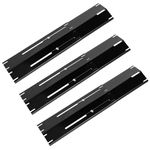 Onlyflame Universal Adjustable Porcelain Steel Heat Plates - Heavy Duty Replacement Flavorizer Bars for Gas Grill - 3 Pack Burner Cover for Charbroil, Weber, Nexgrill - Extends from 11.75" up to 21" L