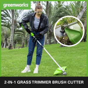 Greenworks 48V Cordless Grass Trimmer  – 40cm, Dual Line, 2x 24V Batteries, Lightweight
