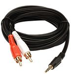 KHANDELWAL 3.5mm Stereo Audio Male to 2 RCA Male Cable/AUX to 2RC Cable Compatible with Home Theatre, Smartphones, MP3, Computers, LED, Tablet, ETC. (5 METRES)(Black)