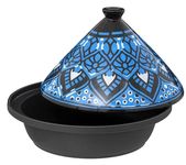 WEB2O Traditional Stainless Steel Induction and Glass Ceramic Tagine 30.2 x 30.2 x 23 cm Blue