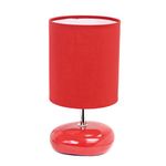 Simple Designs LT2005-RED Stonies Small Stone Look Table Lamp, Red