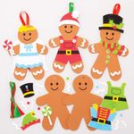 Baker Ross AT192 Gingerbread Man Mix & Match Decoration Kits, Christmas Arts and Crafts (Pack of 6), Assorted, Pack of 1