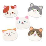 Cat Cup Silicone Coaster Mug - Rubber Mat for Wine, Glass, Tea- Best Housewarming Beverage, Drink, Beer- Home House Kitchen Decor - Wedding Registry Gift Idea 6 PCS(Cat Cup Mat)