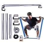 J Bryant Fitness Resistance Band Exercise Bar Full Body Workout Home Gym Equipment Large Hook 37.8in Metal Bar