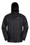 Mountain Warehouse Pakka Mens Waterproof Packable Jacket - IsoDry, Lightweight & Breathable Raincoat with Taped Seams & Packaway Bag - For Spring Summer & Travel Black M