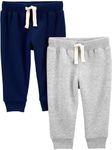 Simple Joys by Carter's Baby Boys' Pull-On Fleece Pants, Pack of 2, Grey Heather/Navy, 18 Months