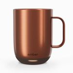 Ember Temperature Control Smart Mug 2-295 ml App-Controlled and Rechargeable Heated Coffee Mug with Intelligent LED Display, 1.5-hr Battery Life and Improved Design, Copper