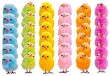 36pc Easter Chicks for Craft - Colourful Mini Chicks 3.5cm Easter Chick Decorations for Easter Cake Decorations or Easter Bonnet Decorations - Easter Chicks Fluffy Easter Decorations and Easter Crafts