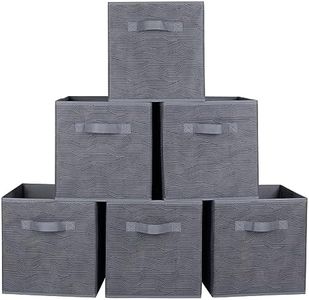 powerking Caja de almacenamiento con asa, juego de 6 pines de almacenamiento plegables hechos de tela de seguridad para la piel, caja de almacenamiento para ropa, juguetes de niños y cosas pequeñas,