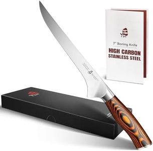 TUO Boning Knife - Razor Sharp Fillet Knife - High Carbon German Stainless Steel Kitchen Cutlery - Pakkawood Handle - Luxurious Gift Box Included - 7 inch - Fiery Phoenix Series