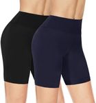 NexiEpoch 2 Pack Workout Biker Shorts Womens - 3" /5"/8" Booty Volleyball High Waisted Black Spandex Shorts for Yoga Dance