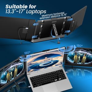 domyfan 14" Laptop Screen Extender – Portable Dual Monitor Display