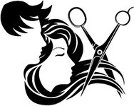 Art Design Beauty Salon Hair Salon Wall Decal Man Woman Barber Tools Stylist Hair Stickers Mural 17 X 14in (Black)