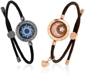TOTWOO Touch Bracelets for Couples, Vibration & Light up for Love Couples | Long Distance Relationship Gifts for Girlfriend Bluetooth Pairing Jewelry