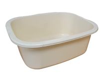 11 Litres Washing Up Bowl Rectangular Plastic Multi-Purpose Basin Mixing Sink Tidy Organizers (Cream)