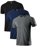 Holure Men's Sportswear Breathable Quick-Drying Short-Sleeved T-Shirt Black/Darkgray/Navy M