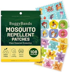 BuggyBands Mosquito Repellent Stickers for Kids – 108 Pack Waterproof PU Mosquito Patches (Dinosaur, Ocean & Fruit Themes) – Plant-Based Essential Oils, DEET-Free – Safe for Toddlers & Children