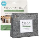 MOSO NATURAL Bamboo Charcoal Air Purifying Bag. 300G Stand Up Design. For Closets, Bathrooms, Pet Areas. An Unscented, Chemical-Free Odor Eliminator (Charcoal), Long Lasting Bag | Lasts up to 2 years!