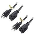 Cable Matters [UL Listed] 2-Pack 16 AWG Heavy Duty Power Extension Cord 6 ft, (Power Cord Extension / 3 Prong Extension Cords, NEMA 5-15P to NEMA 5-15R)