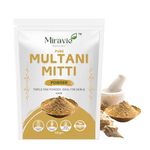 Miravie Multani Mitti Powder for Face Pack | Organic Fuller’s Earth powder | 100% Pure Indian Healing Clay Multani mitti for glowing skin and hair | Bentonite Clay - 200 Grams