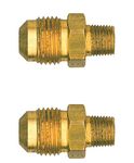 Orifice Connector Brass, 3/8 Inch Flare M x 1/8 Inch MNPT, 2 Count