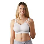 BRAVADO! DESIGNS Body Silk Seamless Nursing Bra for Breastfeeding, Wireless Maternity Bra, White, Medium