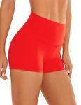 CRZ YOGA Womens Butterluxe Biker Shorts 2.5 Inches - High Waisted Yoga Workout Running Volleyball Spandex Booty Shorts Dark Red Medium