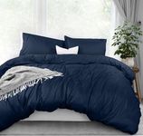 Utopia Bedding Duvet Cover Queen Size Set - 1 Duvet Cover with 2 Pillow Shams - 3 Pieces Comforter Cover with Zipper Closure - Soft Brushed Microfiber, 90 X 90 Inches (Queen,Navy)