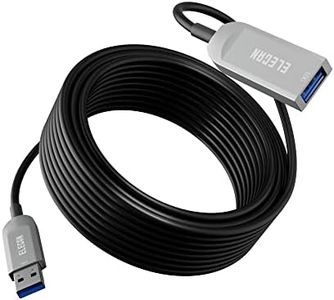 Elecan Active Optical USB 3.0 Extension Cable 100 FT Fiber Optic Type A Male to Female USB Extension Cord USB Extender 5Gbps Data Transfer for Webcam,Gamera, USB Hub, Keyboard, Hard Drive, Printer