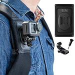 Rhymestore Backpack Shoulder Strap Mount Accessory for Camera, Adjustable Shoulder Pad & Strap Holder Attached Compatible with GoPro Hero/Fusion/Session, Polaroid, Xiaomiyi, SJCAM.