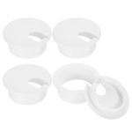 uxcell Cable Hole Cover, 4Pcs 38mm/1-1/2inch ABS Desk Cable Wire Cord Grommet Hole Cover for Office Computer Desk Wire Organizer, White