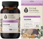 Brain Supplement - Wisdom with Lions Mane, Turmeric, Ginger, Holy Basil, & Green Tea, Lions Mane Supplement for Men & Women - Vegan, Non-GMO - Living Alchemy, 60 Pcs