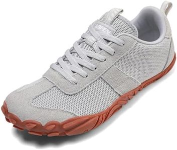 UBFEN Sneakers Barefoot Shoes for Womens Mens Minimalist Trail Running Hiking Comfortable Walking Light Grey Size 15 Women/13 Men